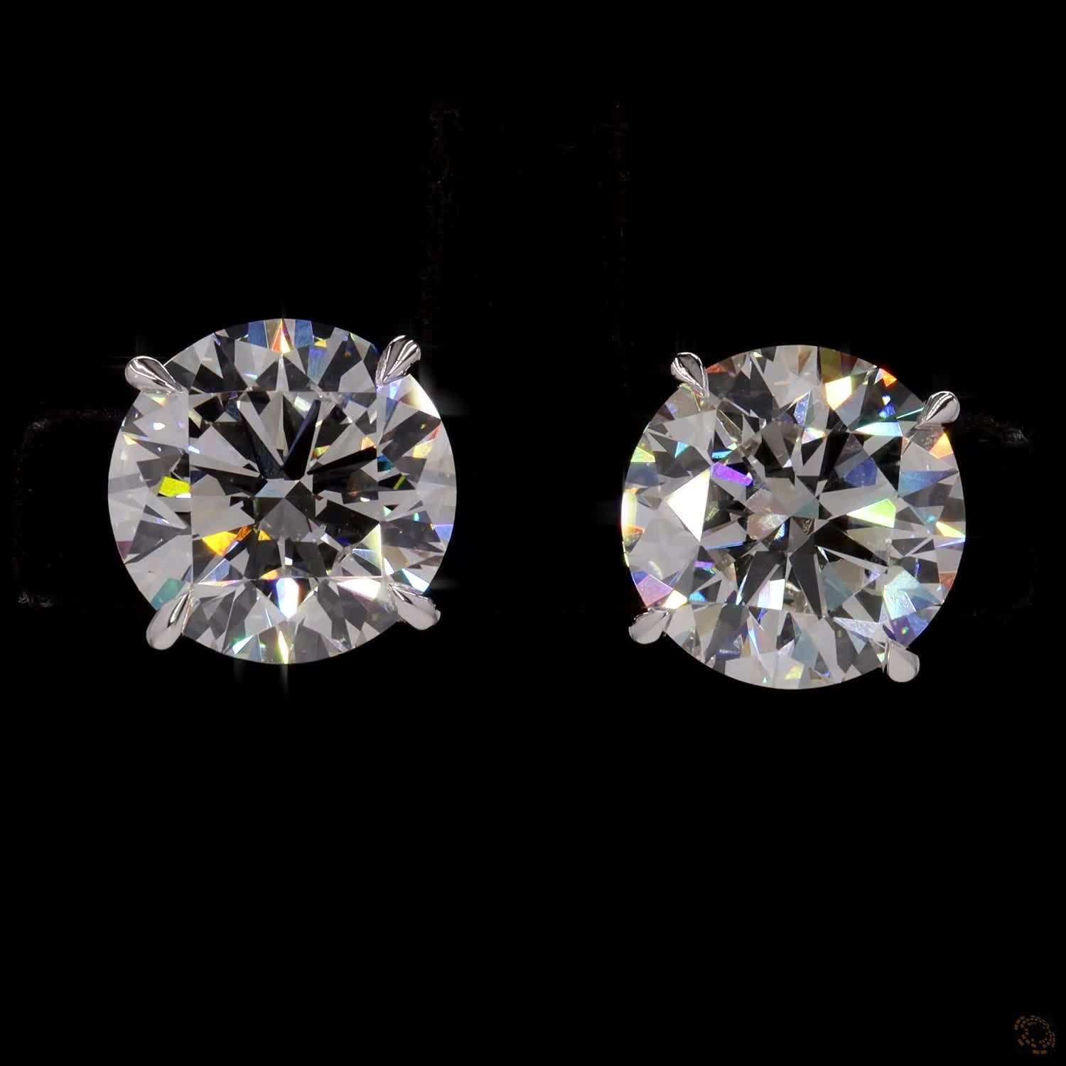 10.04 Ct Solid 14K White Gold Round Brilliant Cut Diamond Stud Earrings – Classic 4-Prong Basket Solitaire Set