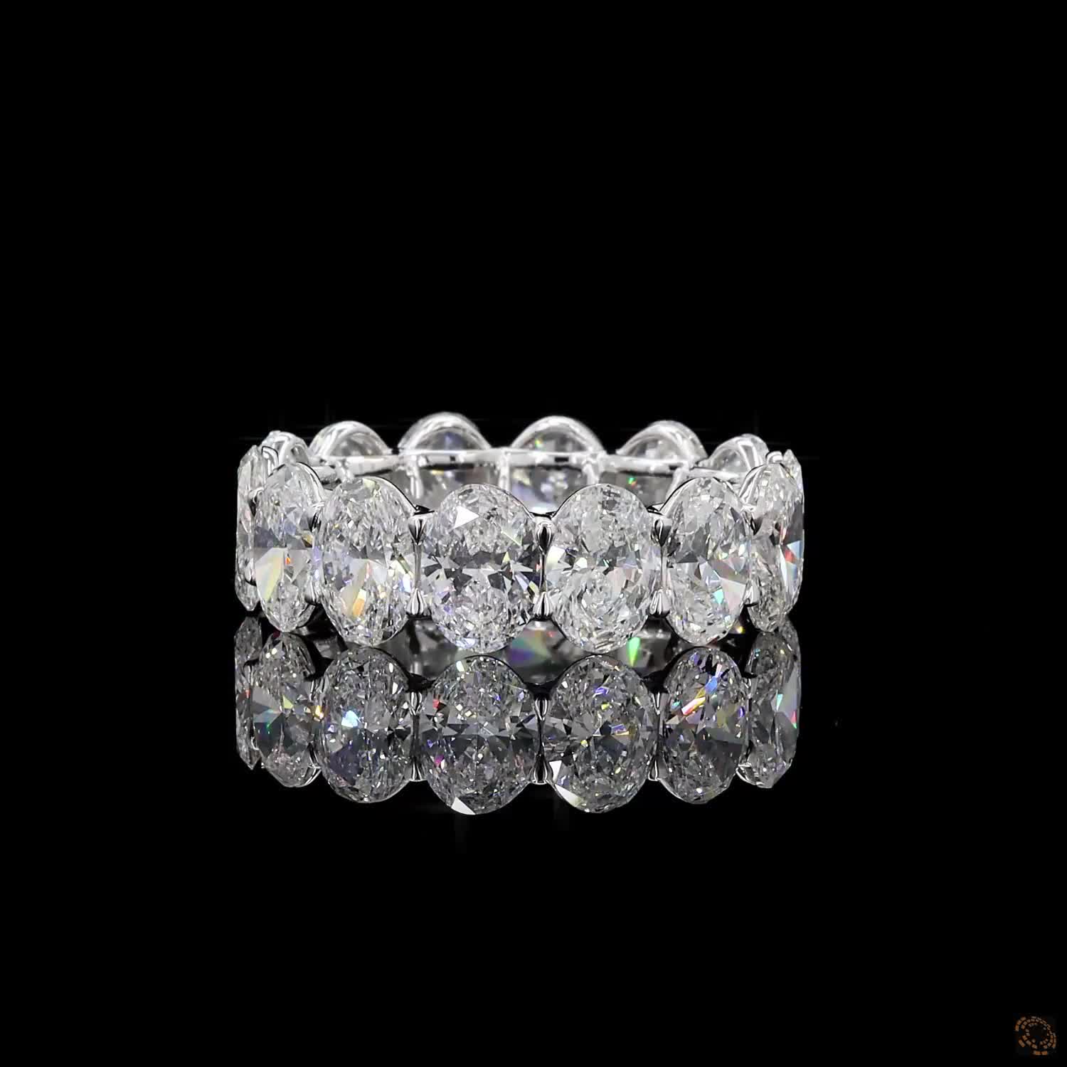 7.09 Ct Oval Cut Diamond Eternity Band in White Gold