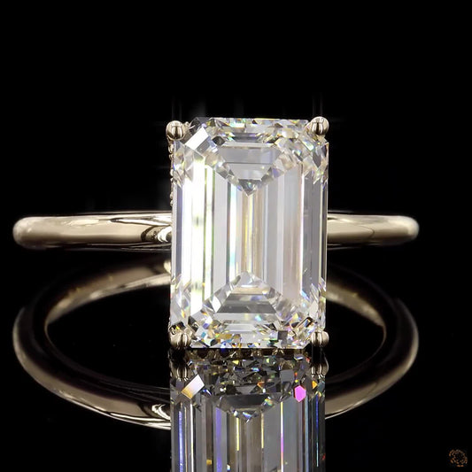 4.52 Ct Emerald Solitaire Lab Diamond Engagement Ring