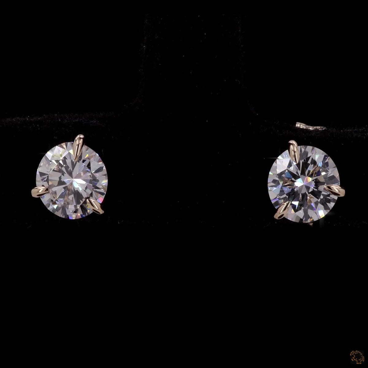 1 Ct Three-Prong Martini Solitaire Diamond Stud Earrings in 14K Yellow Gold