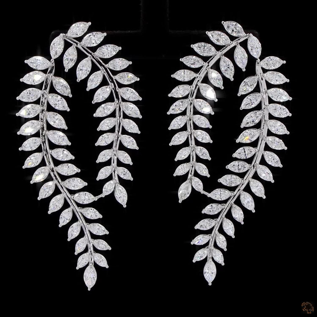 11.47 Ct Natural Diamond Earrings 14k White Gold