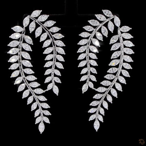 11.47 Ct Natural Diamond Earrings 14k White Gold