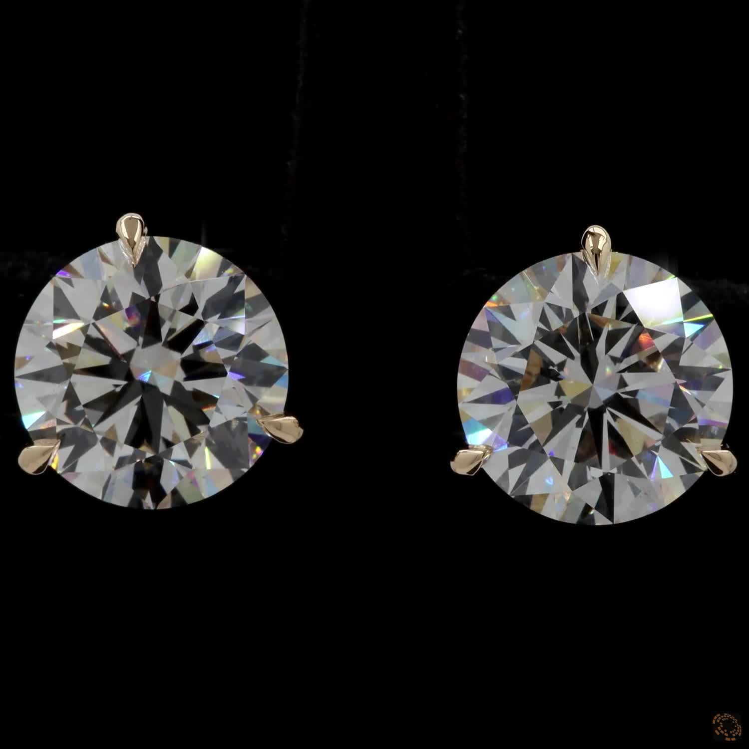 6.75 Ct Classic Round Diamond Solitaire Studs in White Gold