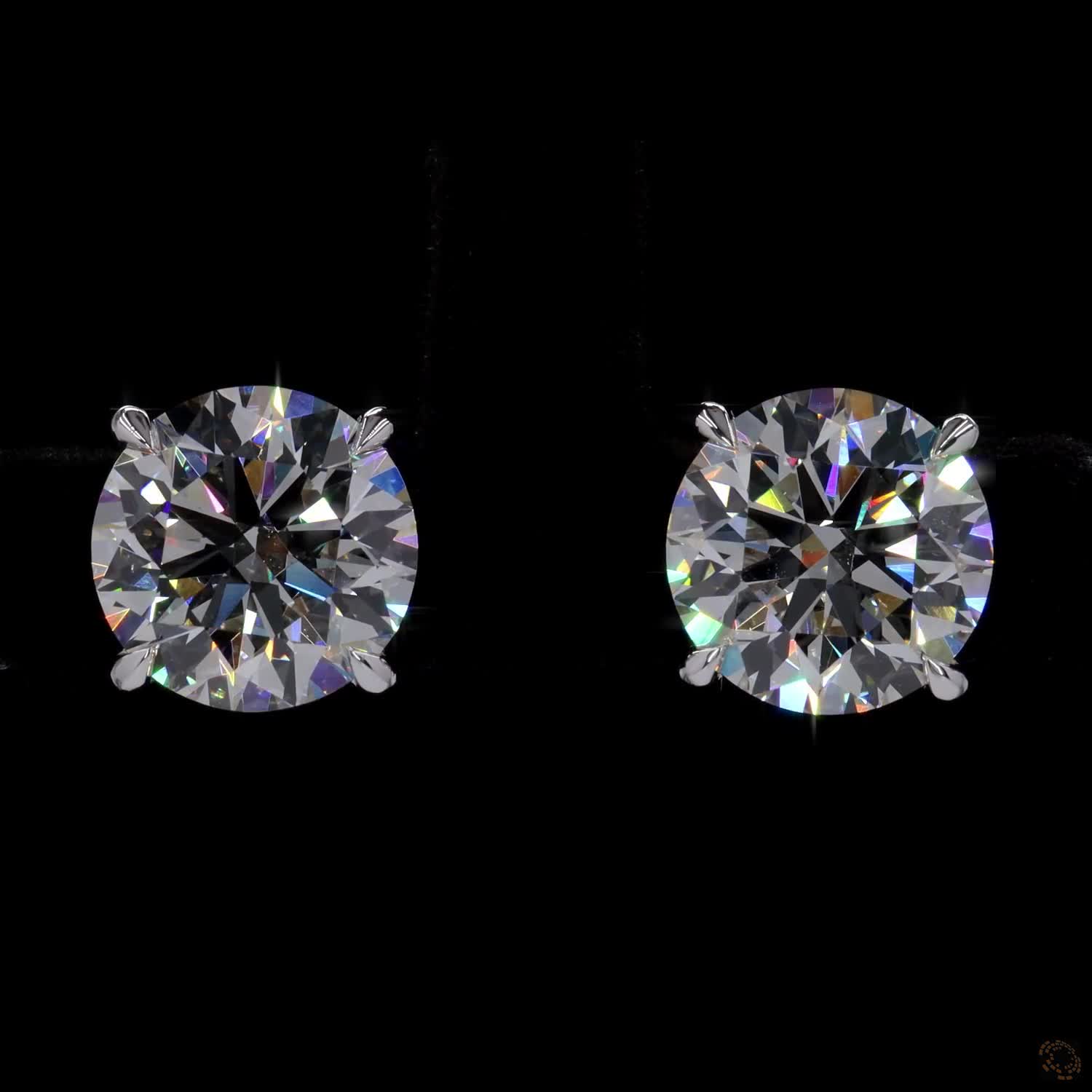 0.54 Ct Solid 14K White Gold Round Brilliant Cut Diamond Stud Earrings – Classic 4-Prong Basket Solitaire Set