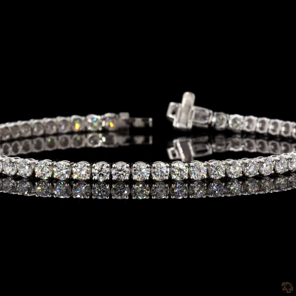 4.03 Ctw Single Line with Diamonds Tennis Bracelet - 4 Prong Straight