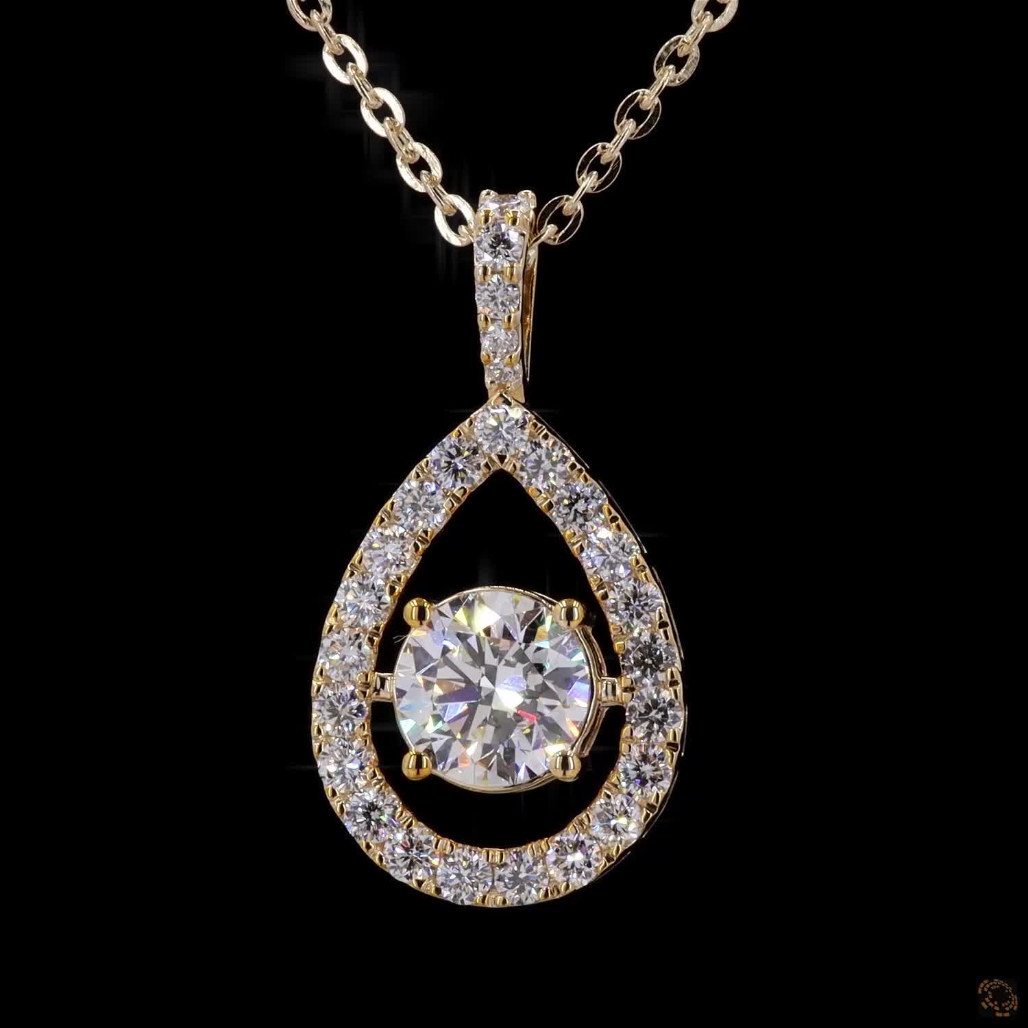 2.30 Ct Solitaire Pendant Solid Gold Round Cut