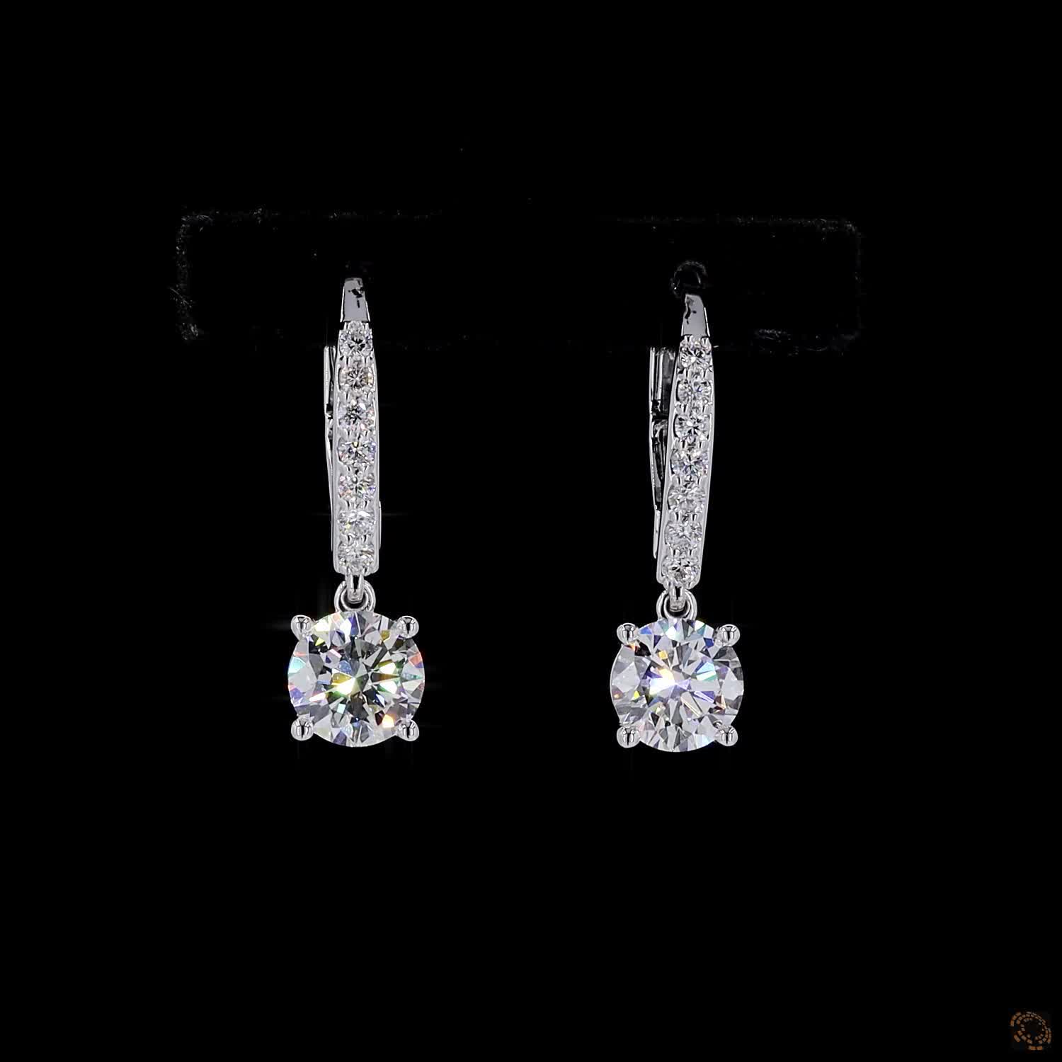 2.33 Ct White Lab-Created Sapphire Hoop Earrings in Sterling Silver