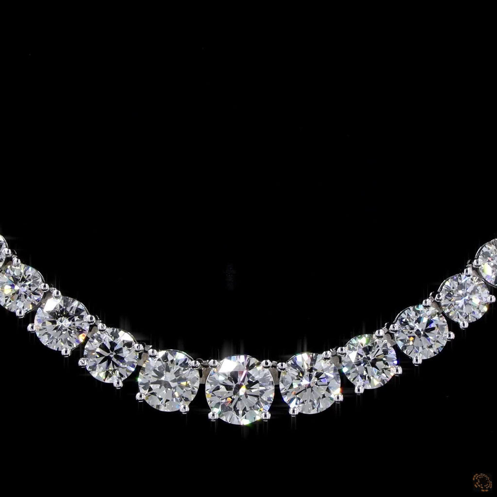 27.80 Ct Premium Graduated Diamond Tennis Necklace – Timeless Luxury