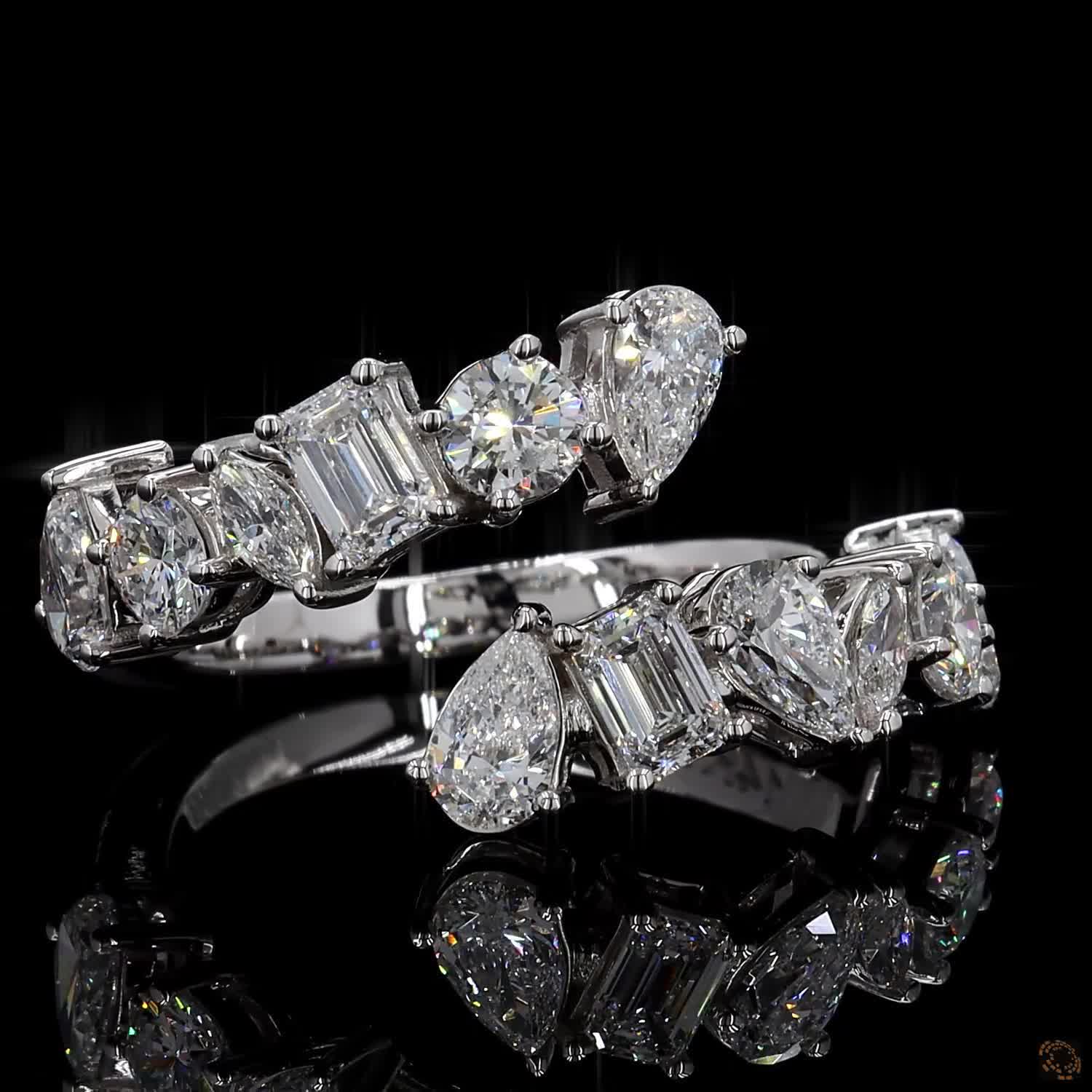 1.87 Ct Solid Gold Statement Ring, White Gold Engagement Ring