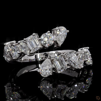 1.87 Ct Solid Gold Statement Ring, White Gold Engagement Ring