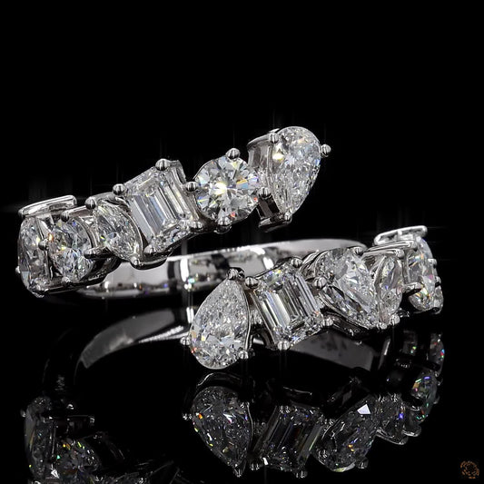 1.87 Ct Solid Gold Statement Ring, White Gold Engagement Ring