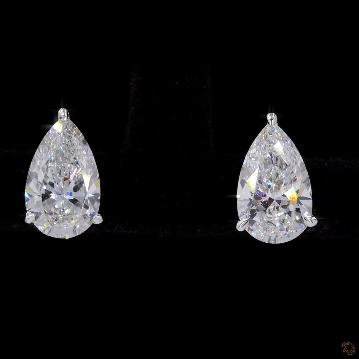 2.03 Ct Bezel-Set Pear Cut Solitaire Diamond Stud Earrings in White Gold