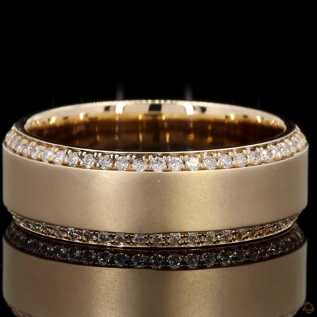 0.47 Ct Yellow Gold Diamond Wedding Band Ring Anniversary Natural Round