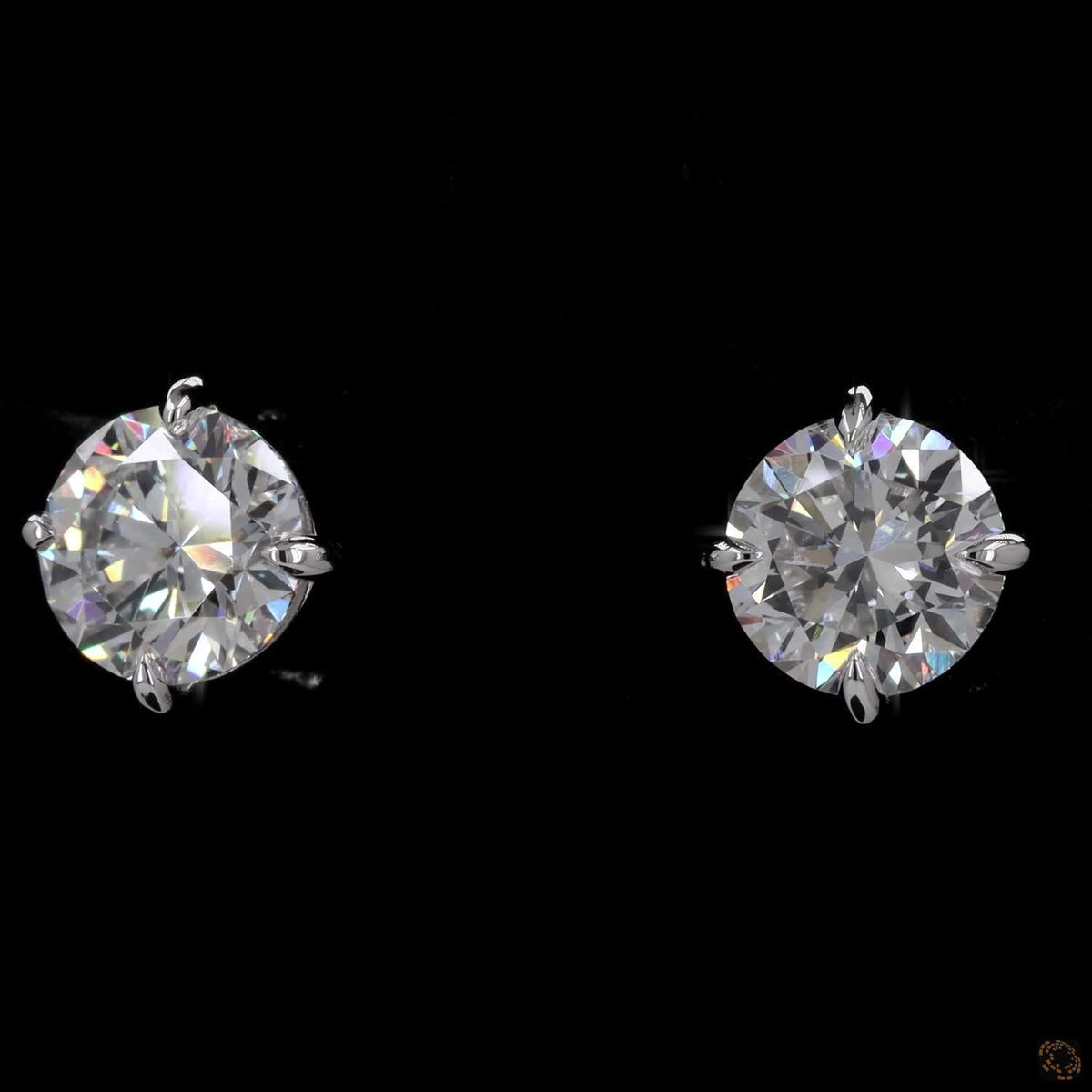 2.04 Ct Classic Four-Prong Round Brilliant Diamond Stud Earrings in 14K White Gold