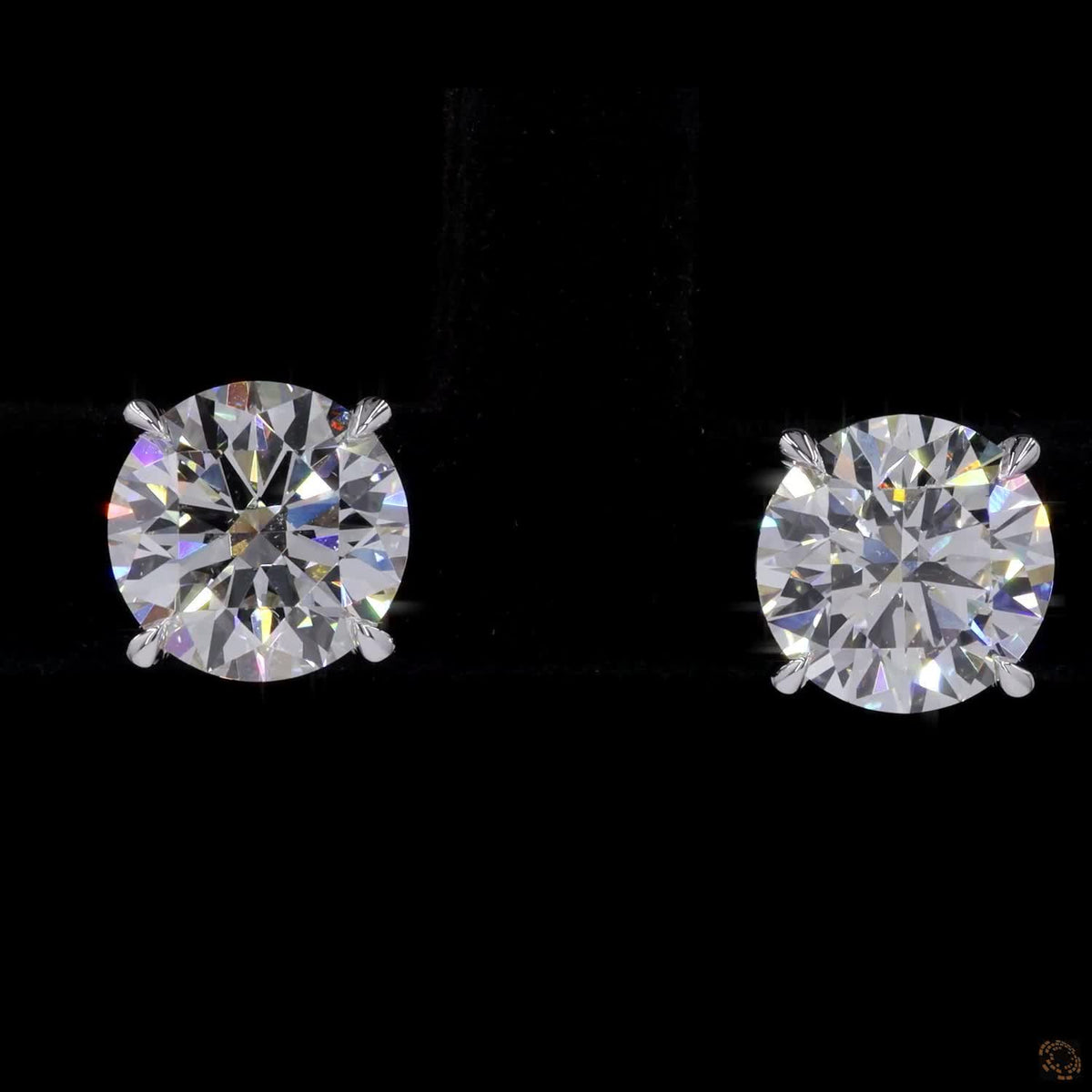 3.16 Ct Classic Four-Prong Solitaire Diamond Stud Earrings in 14K White Gold