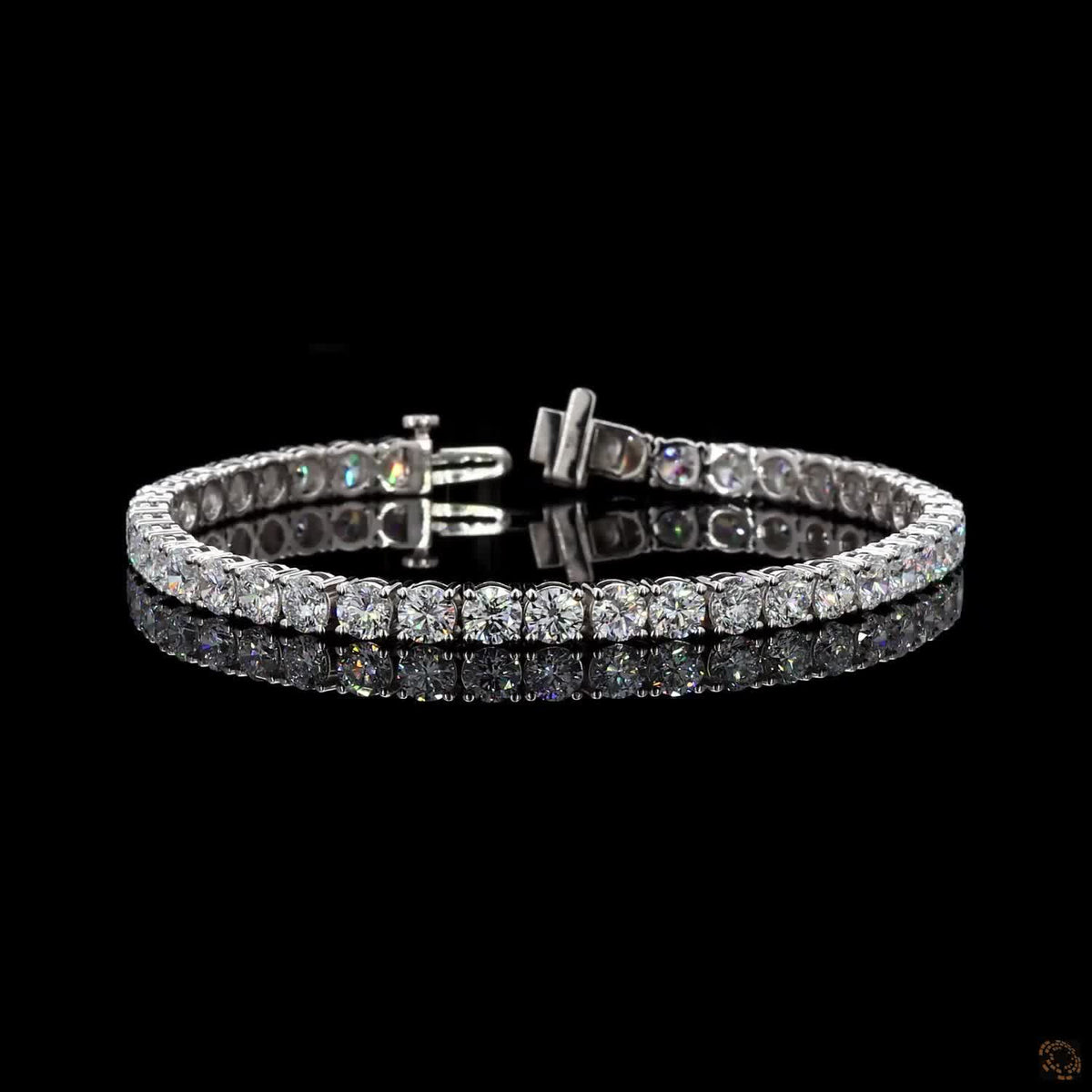 10.76 Ct Single Line Tennis Bracelet with Diamonds Tennis Bracelet - 4 Prong Straight