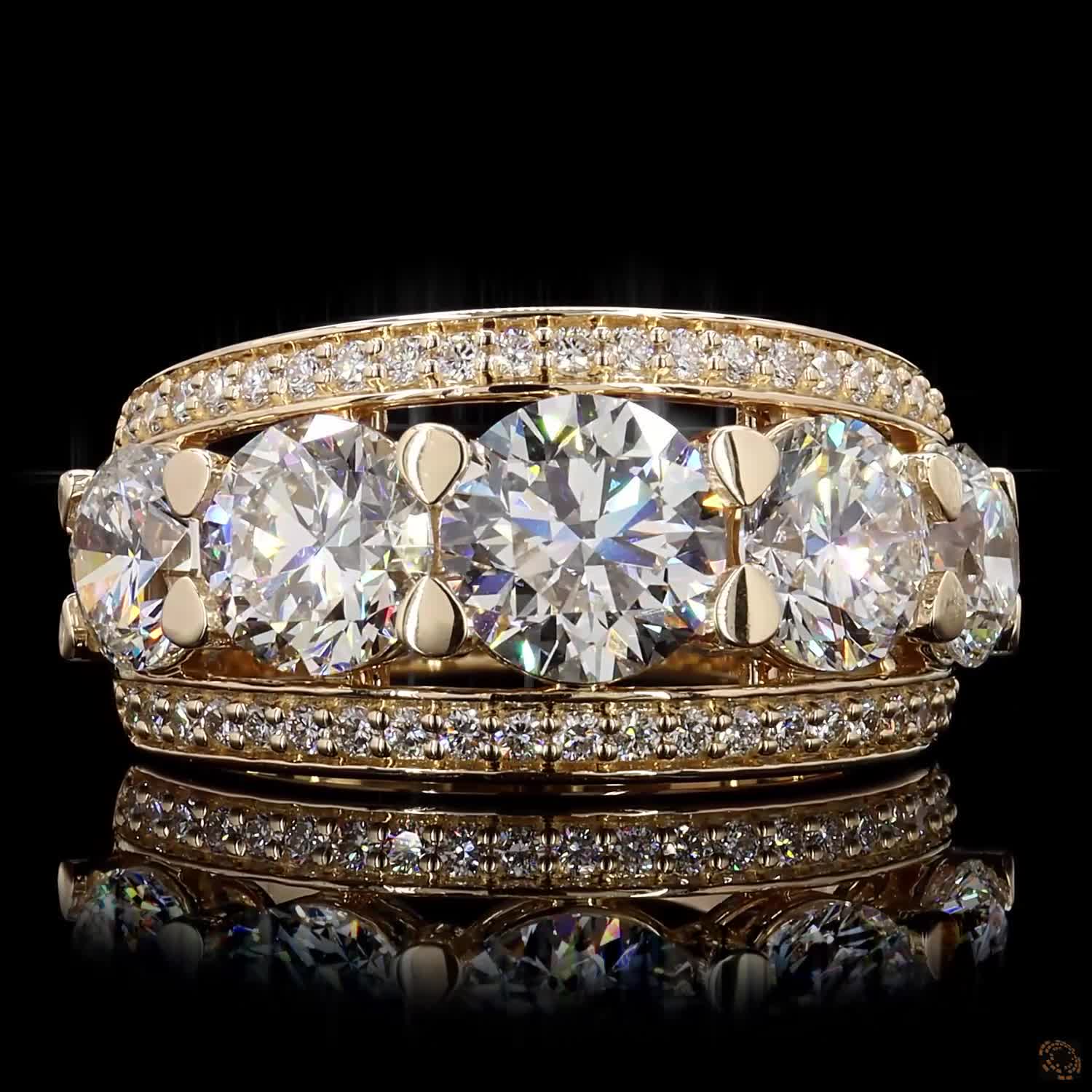 5.68 Cts Lab Grown Diamond Multi-Row Engagement Ring