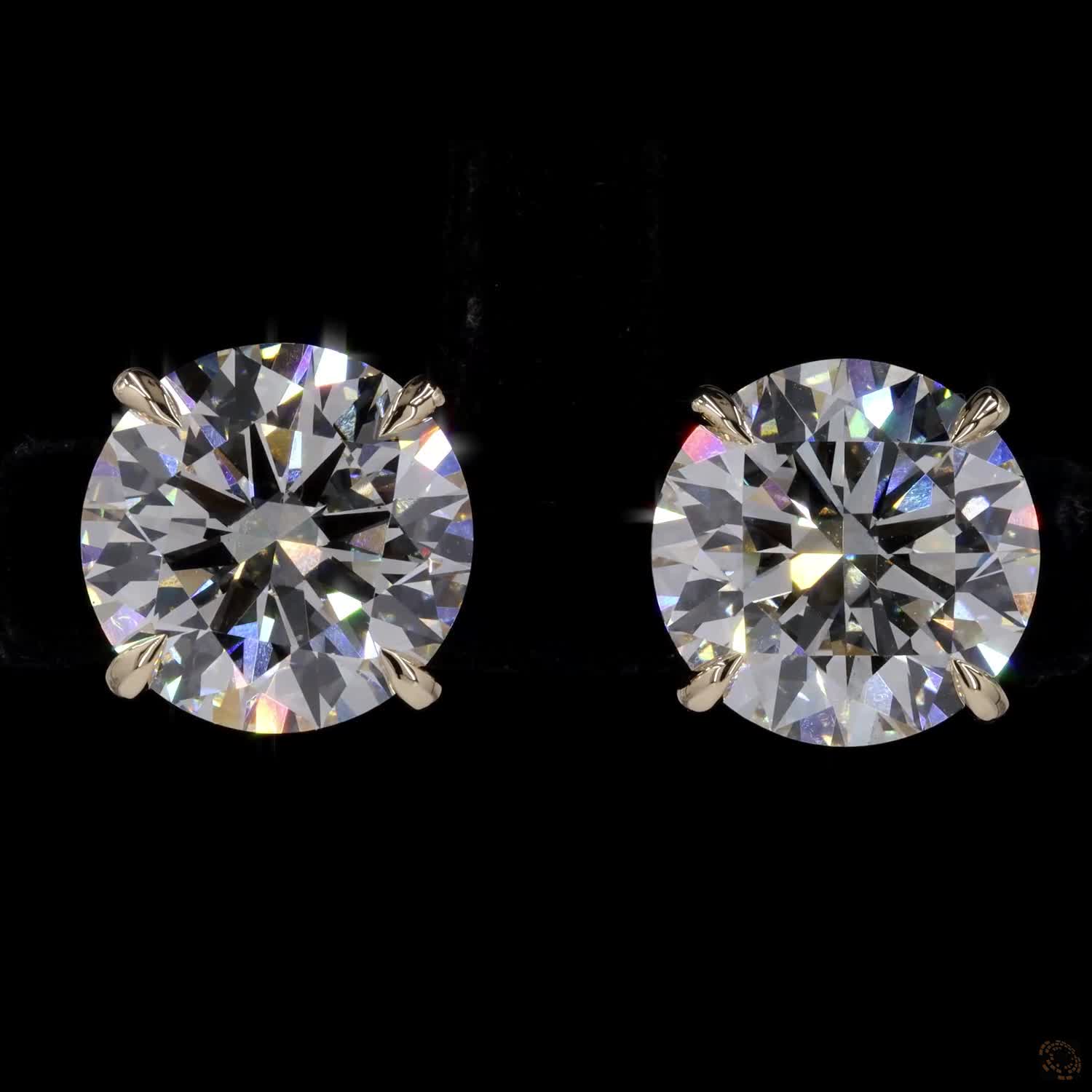 10.09 Ct Round Diamond Solitaire Stud Earrings, High-Polish 14K Yellow Gold 4-Prong Split Claw Studs for Women