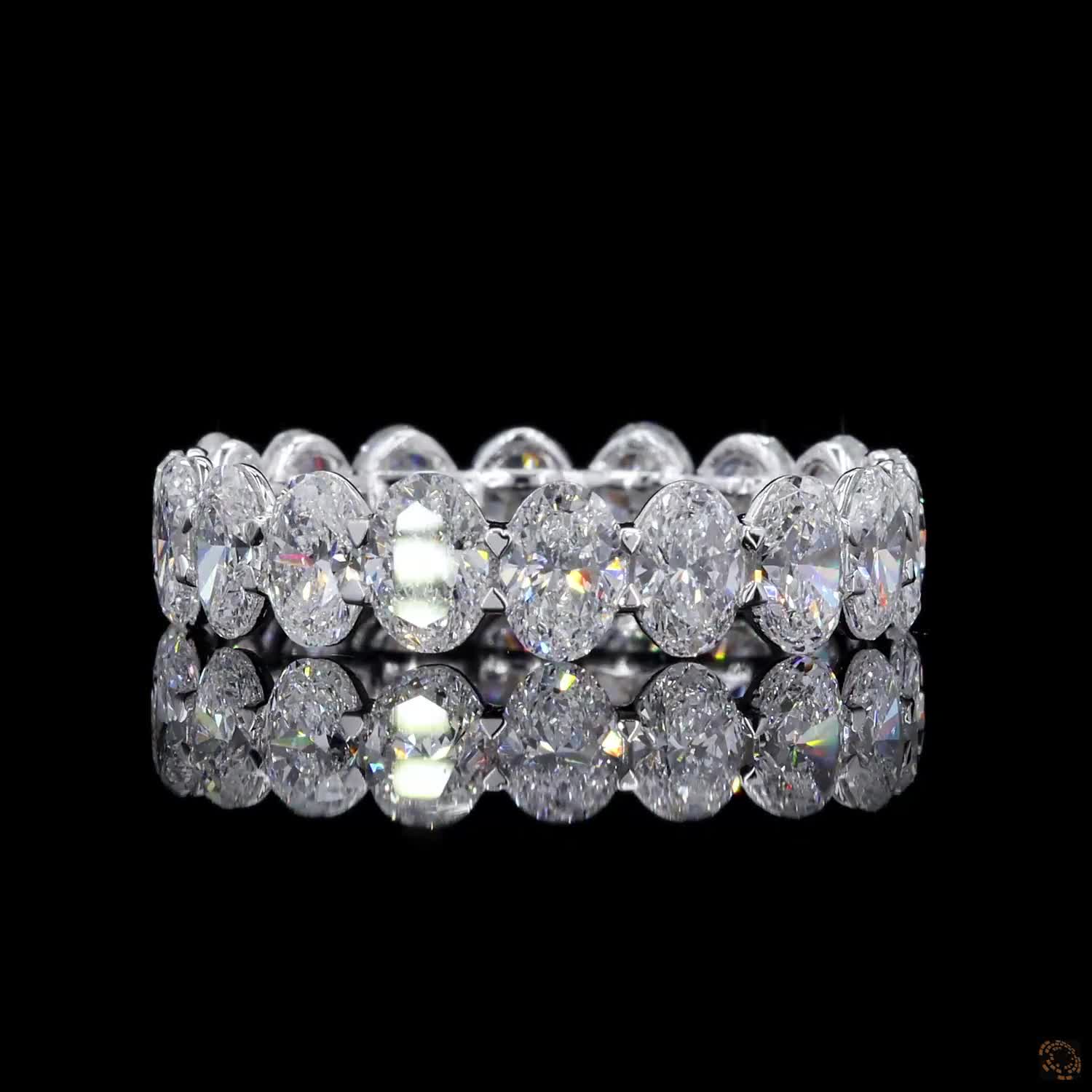 4.83 Ct Oval Cut Diamond Eternity Band | Full Eternity Wedding Ring | White Gold Anniversary Band