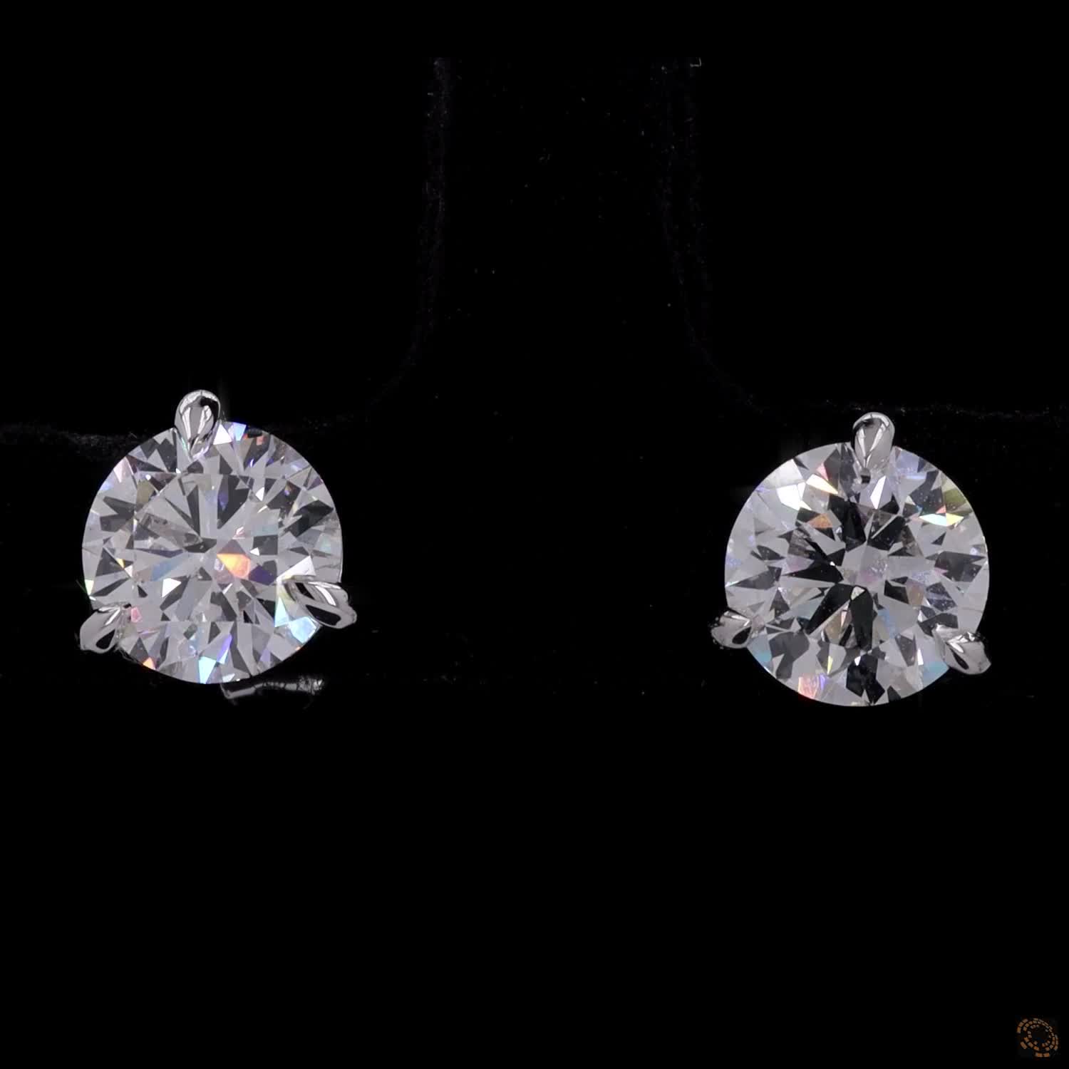 2.05 Ct 14K WHITE GOLD Round Shape Studs Earring