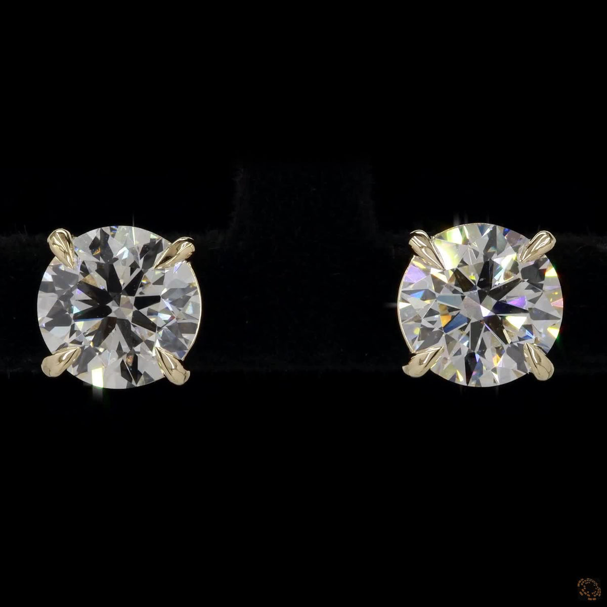 3.03 Ct 4 Prong Martini Earrings 14K Yellow Gold