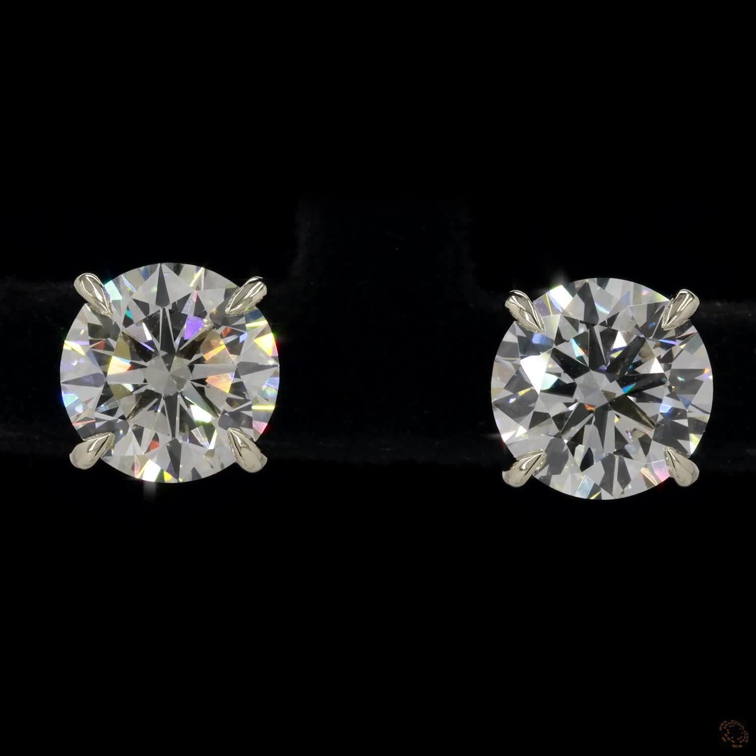 4.03 Ct Bezel Set Round Solitaire Stud Earrings in Yellow Gold