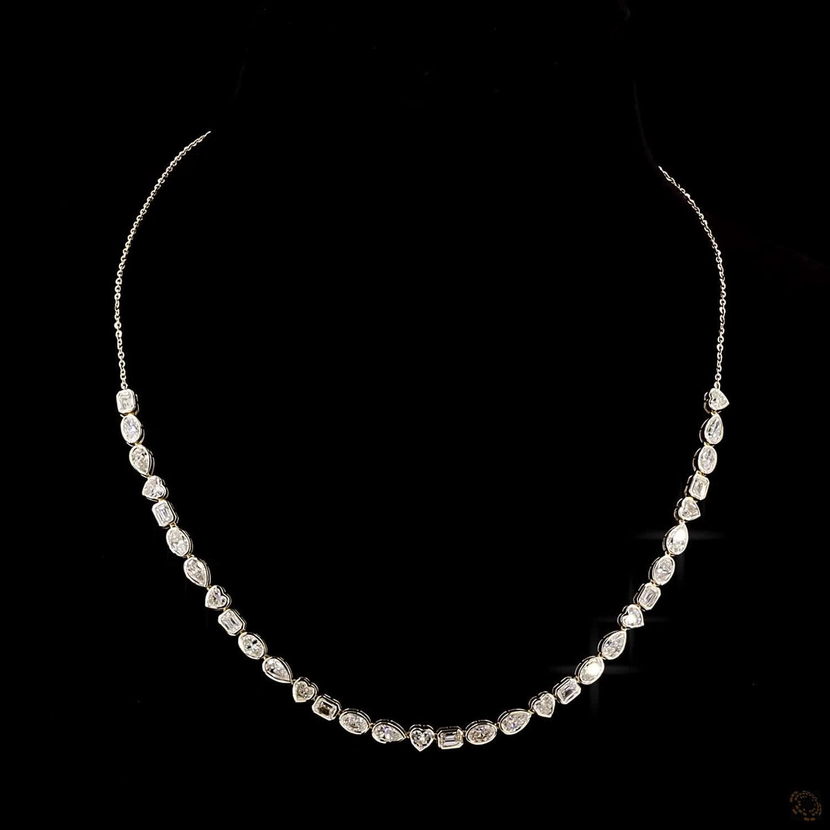 8.83 Ct Multi-Shape Bezel-Set Lab-Grown Diamond Tennis Necklace in 14K Yellow Gold