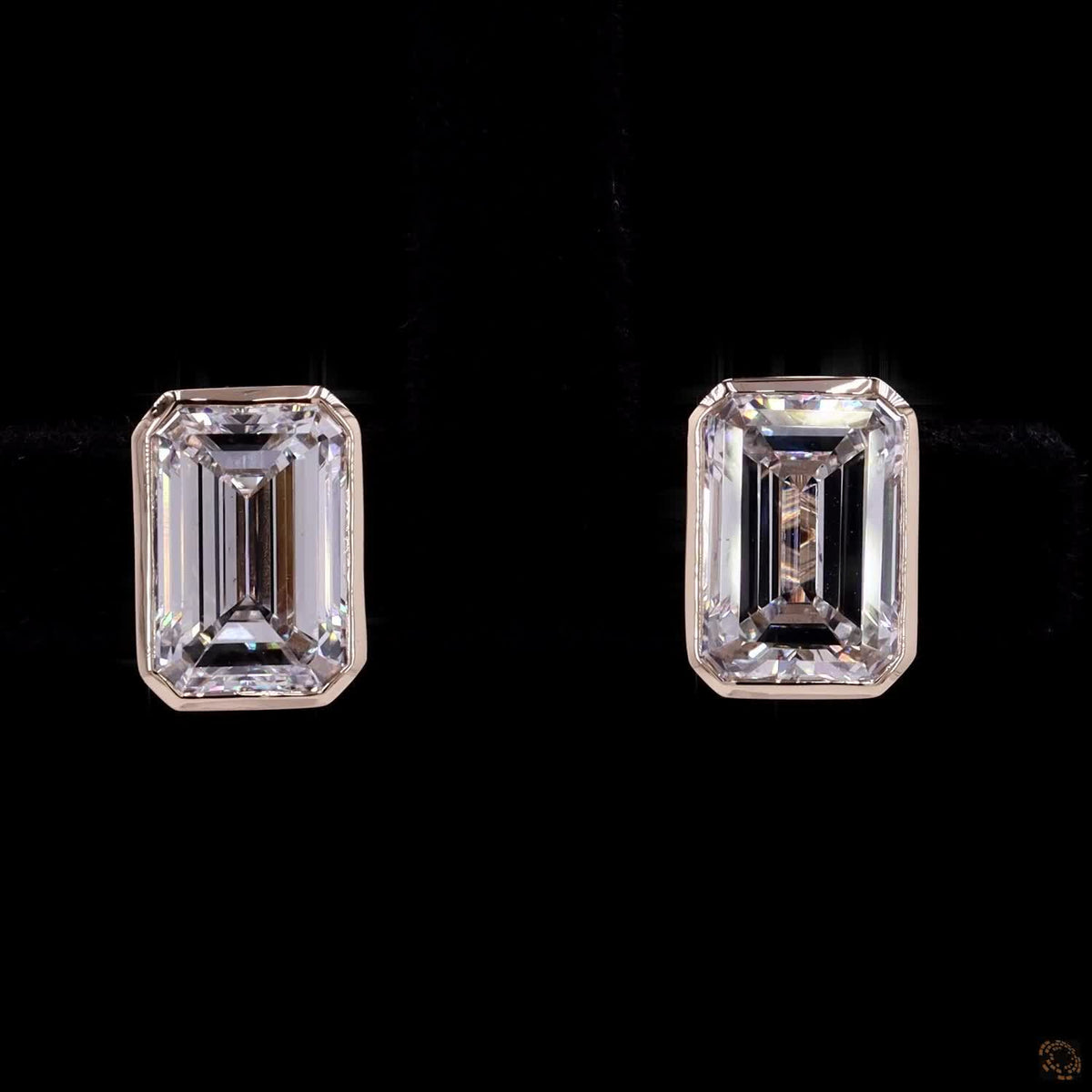 4.09 Ct Emerald Cut Diamond Stud Earrings, Diamond Earrings Luxury Fine Jewelry Gift