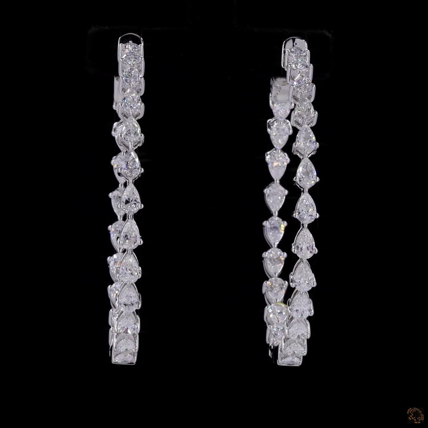 4.44 Ct Lab Grown Diamond Hoop Earrings