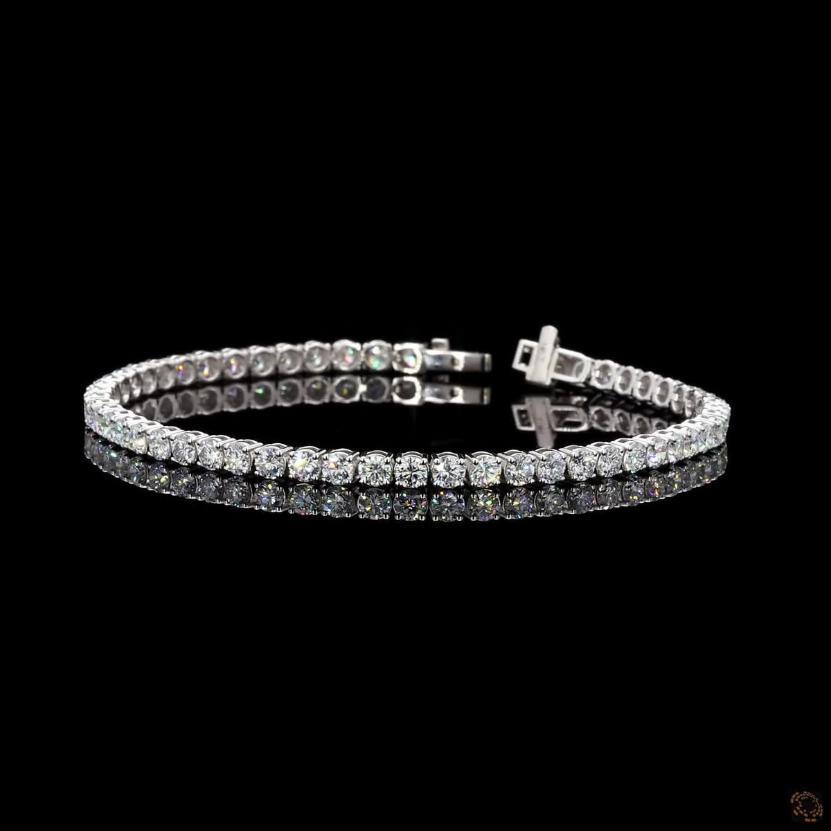 5.92 Ct White Gold Round Cut Tennis Bracelet, Traditional 4-Prong Eternity Line Bracelet, Icy Fine Jewelry Gift for Her
