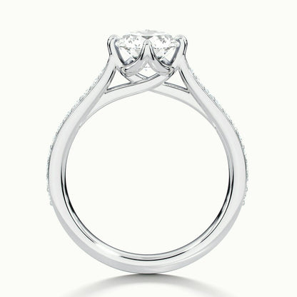 2.20 Ct In Round Bardot Scallop Engagement Ring