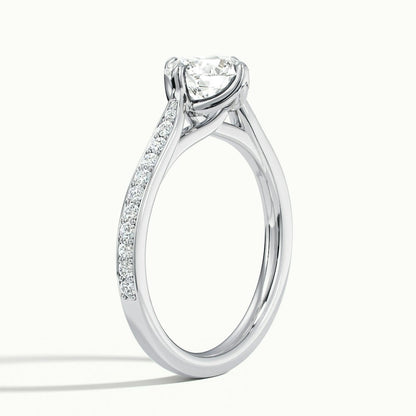 2.20 Ct In Round Bardot Scallop Engagement Ring