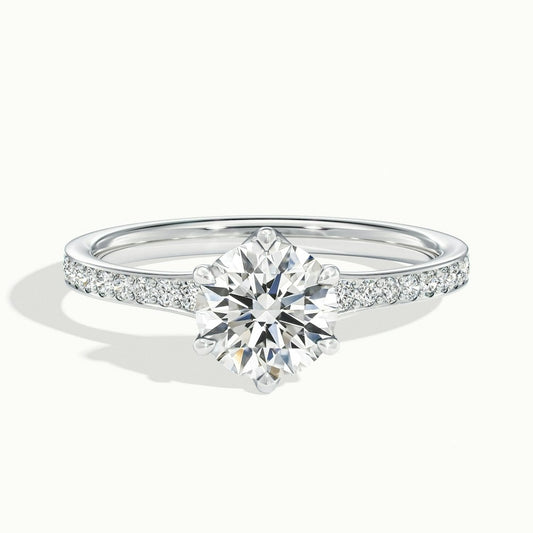 2.00 Ct In Round Bardot Scallop Engagement Ring