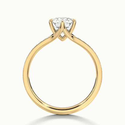 2.00 Ct In Round Bardot Scallop Engagement Ring