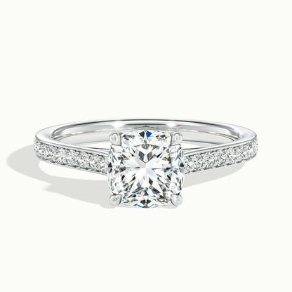 2.30 Ct In Round Bardot Scallop Engagement Ring
