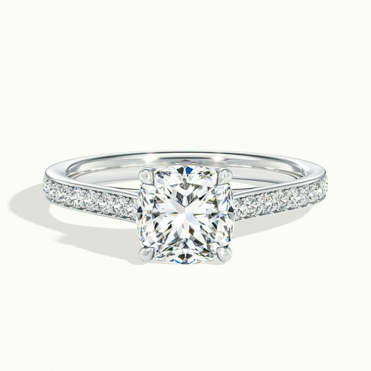2.30 Ct In Round Bardot Scallop Engagement Ring