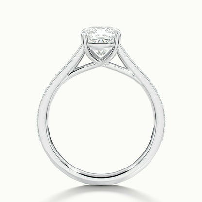 2.30 Ct In Round Bardot Scallop Engagement Ring