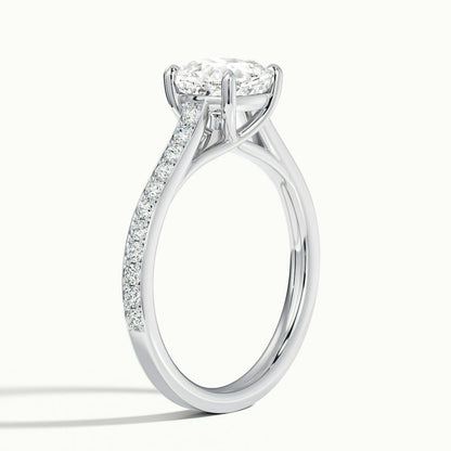 2.30 Ct In Round Bardot Scallop Engagement Ring