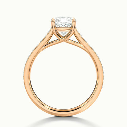 2.30 Ct In Round Bardot Scallop Engagement Ring