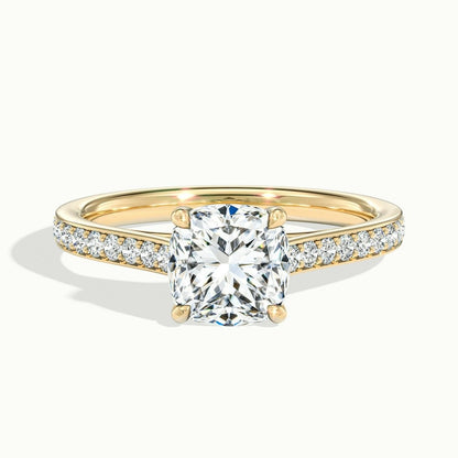 2.30 Ct In Round Bardot Scallop Engagement Ring