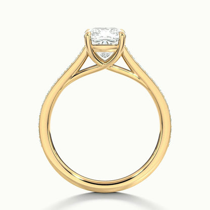 2.30 Ct In Round Bardot Scallop Engagement Ring