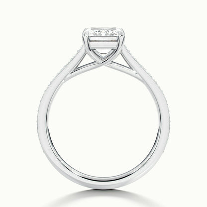 2.30 Ct In Emerald Bardot Scallop Engagement Ring