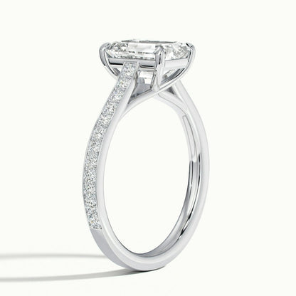 2.30 Ct In Emerald Bardot Scallop Engagement Ring