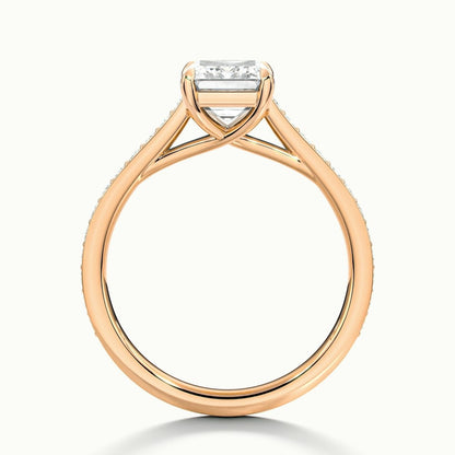 2.30 Ct In Emerald Bardot Scallop Engagement Ring