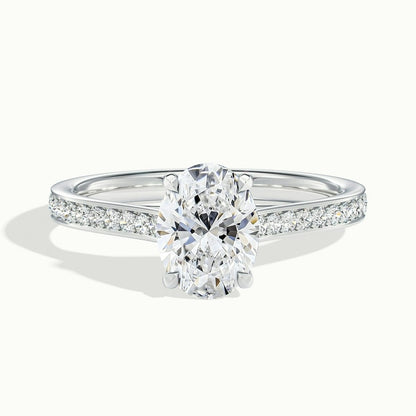 2.30 Ct In Round Bardot Scallop Engagement Ring
