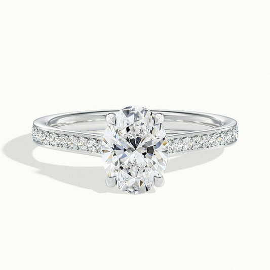 2.30 Ct In Round Bardot Scallop Engagement Ring