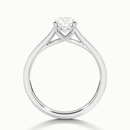 2.30 Ct In Round Bardot Scallop Engagement Ring