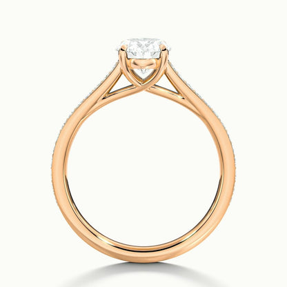 2.30 Ct In Round Bardot Scallop Engagement Ring