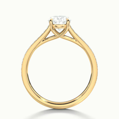 2.30 Ct In Round Bardot Scallop Engagement Ring