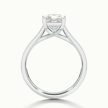 2.30 Ct In Princess Bardot Scallop Engagement Ring